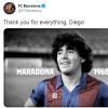 巴塞罗那正式悼念迭戈马拉多纳:感谢迭戈所做的一切